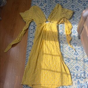 Yellow Floral Women's Dress